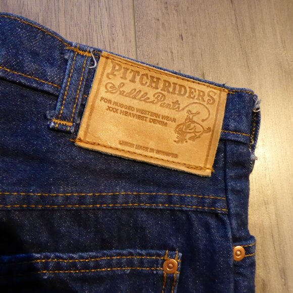 RARE VINTAGE Pitchriders Blue Denim Jeans Straight Leg Cut - Picture 1 of 10